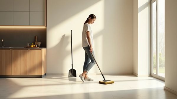 L'art du nettoyage avec une pelle et balayette innovantes